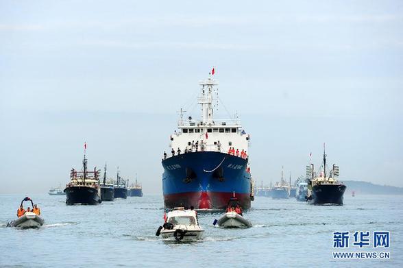 海南赴南沙渔船船队返回三亚