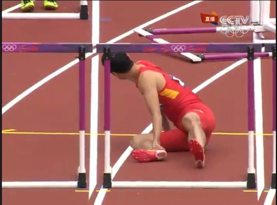 男子110米栏预赛 刘翔摔倒无缘晋级(图)