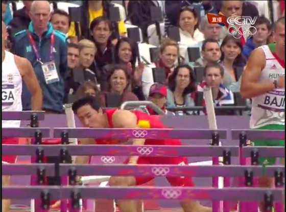 男子110米栏预赛 刘翔摔倒无缘晋级(图)