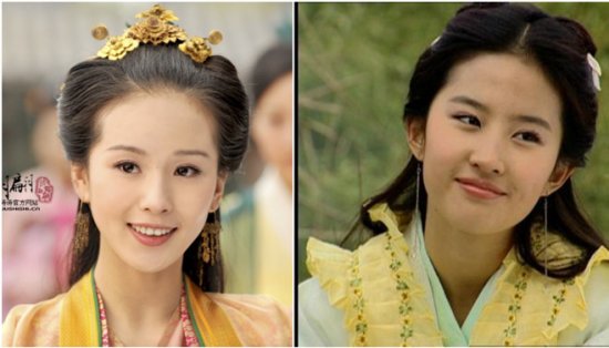 二刘角色三大撞 刘诗诗刘亦菲美人都是相似的？