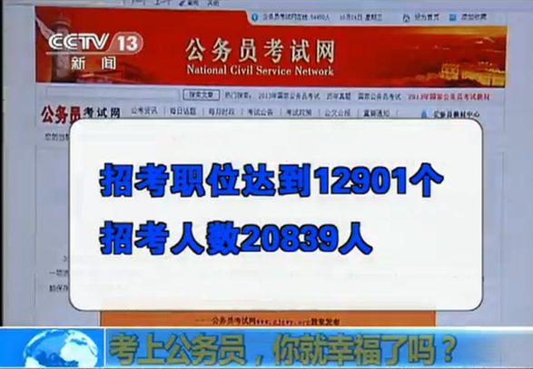 国考最热职位“万里挑一” 月薪2000多