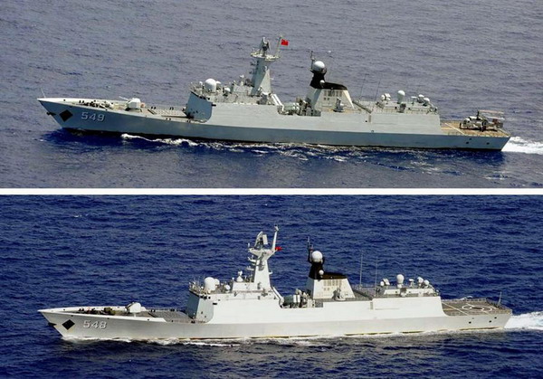 日本防卫省称发现两艘中国护卫舰通过冲绳海域