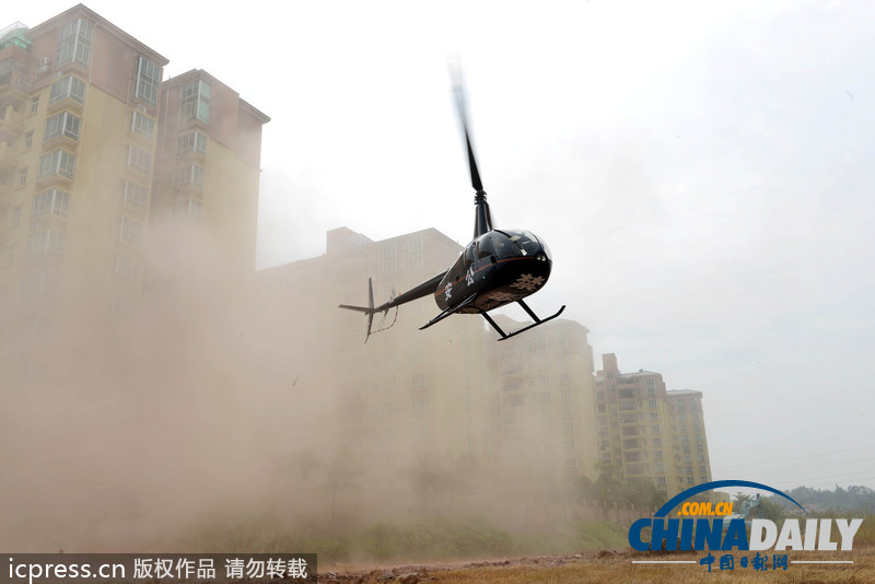 广东惠州首次空中查毒 直升机排除两栋可疑楼