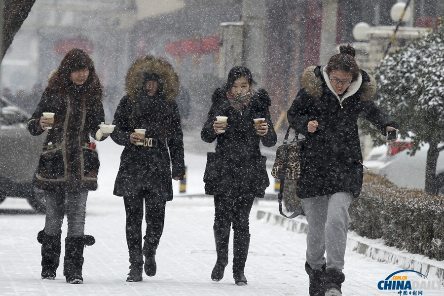 北京迎来马年新春第一场降雪