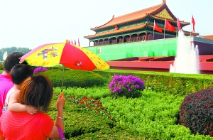 天安门城楼开始粉刷