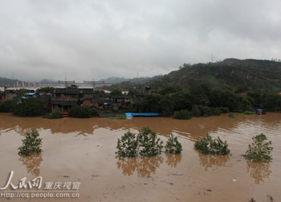 重庆合川:20日下午4时03分洪峰平稳过境(图)