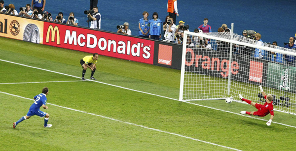 欧洲杯：布冯扑点 意大利点球4:2淘汰英格兰晋级