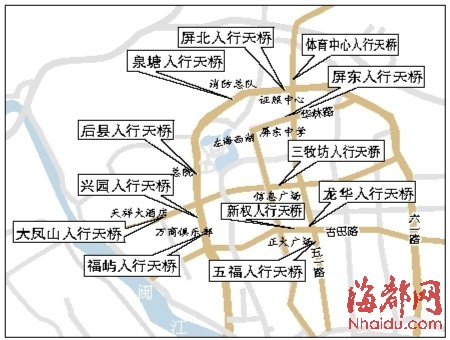 福州警方拟在7条道路沿线的12座天桥拍加塞