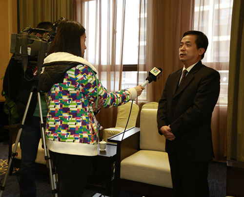永泰县县委书记林强接受记者采访.
