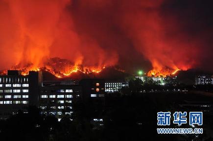 粤惠州学院附近突发山火
