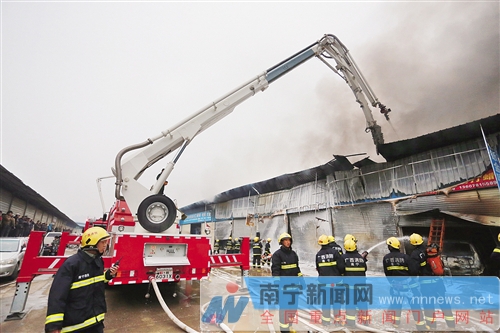 长堽路汽修店大火现场触目惊心 14辆车被烧剩铁壳