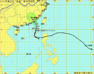 受强台风“鲇鱼”影响，海南省陆地将出现小阵雨天气