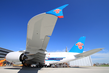 南航宣布中国首架A380飞机客舱布局