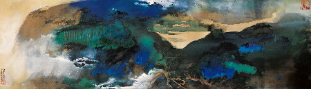 中国近现代书画首破亿元大关 张大千《爱痕湖》拍出一亿零八十万