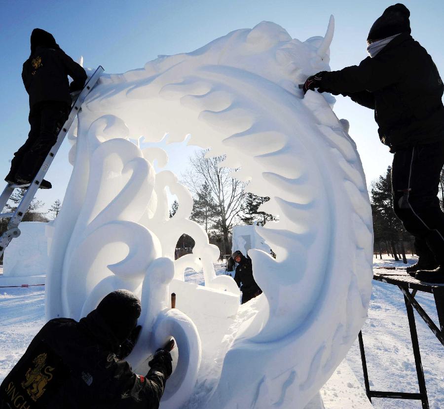 哈尔滨国际雪雕比赛落幕