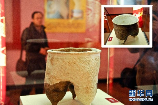 陶器“绳纹陶鬲”在哈尔滨展出