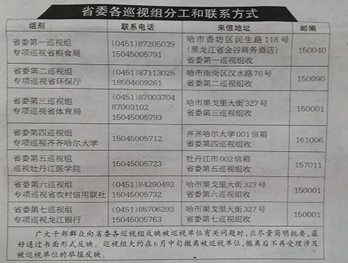 省委巡视组已进驻7家单位 公布电话受理举报6月中旬撤离