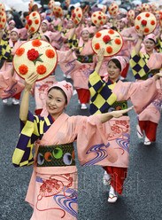 日本传统活动“花笠节”开幕 将迎数十万游客