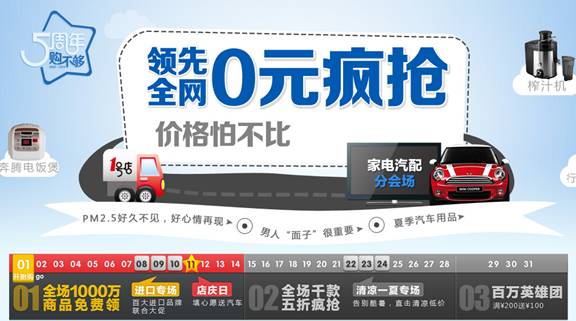 1号店：15天无理由退换“护航”5周年店庆月