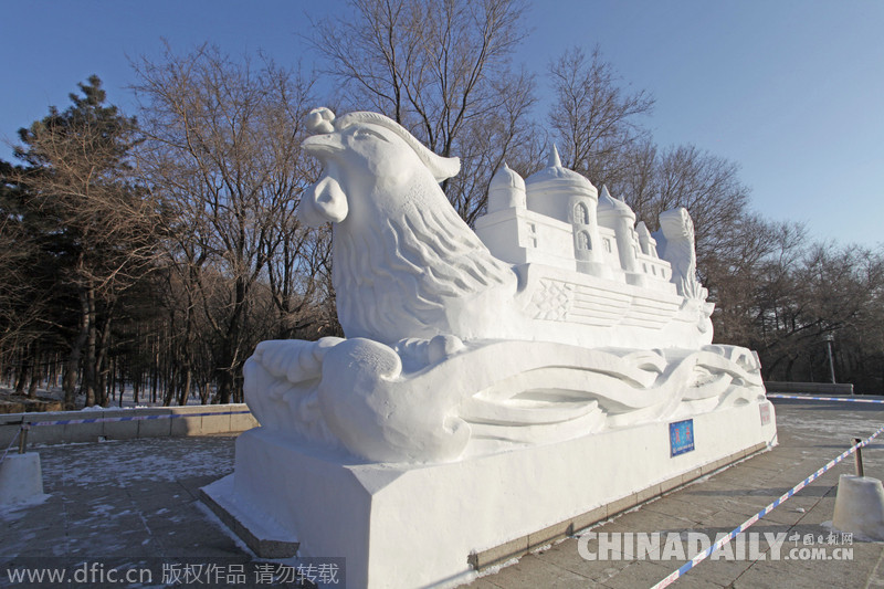 熊大、熊二、光头强雪雕现身长春