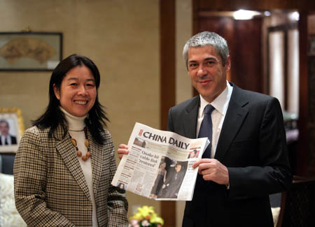 葡总理接受中国日报专访