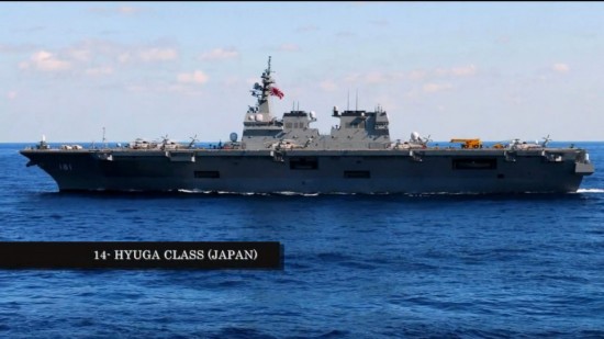 世界前15大水面作战舰艇榜：中国辽宁舰排第三