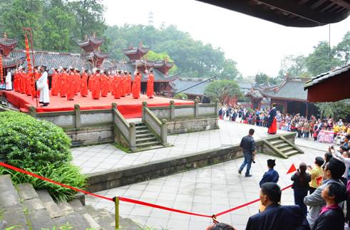 都江堰文庙举行祭孔大典 恢复传统礼仪