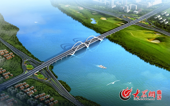 临沂南京路沂河大桥开工建设 全长1023米