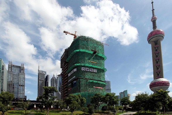 上海国际金融中心建设重大基础工程 中国金融信息中心主体结构顺利竣工