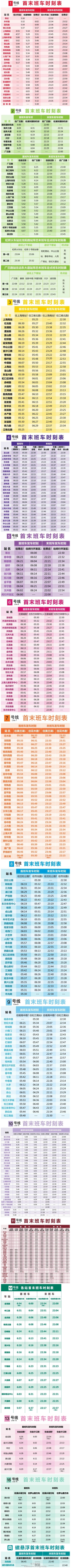最全地铁时刻表 覆盖14条轨交及磁悬浮首末班车