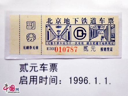 图说北京地铁票近半个世纪的演变