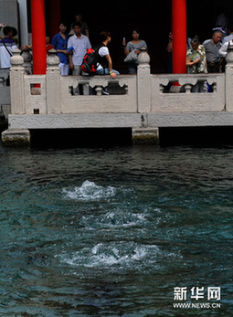 济南趵突泉水位跌破黄色预警线