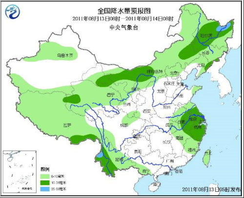 气象局:未来三天“北雨南晴”将成主要天气格局 图
