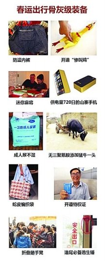“春运青年图谱”网上爆红恶搞创意装备称绝（图）