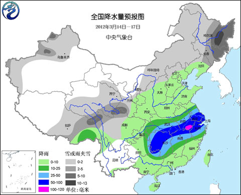 14日至17日我国将出现大范围雨雪天气