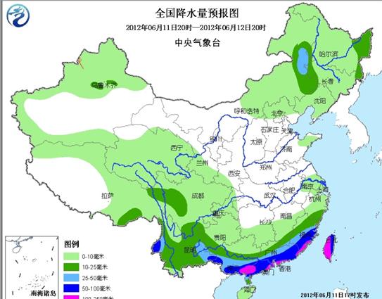 暴雨蓝色预警:南方多地有大暴雨 北方多强对流天气