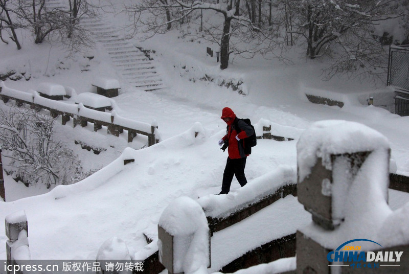 黄山暴雪 最大积雪深度超56厘米