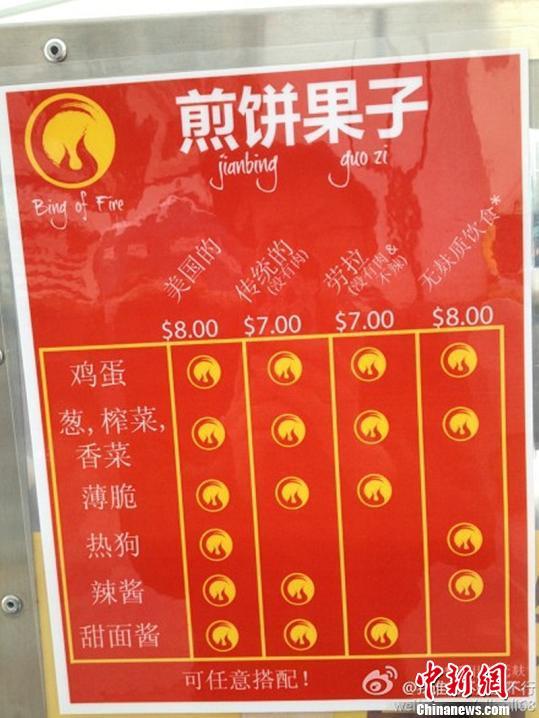 美国女孩西雅图卖煎饼果子 路边摊还能刷信用卡（图）