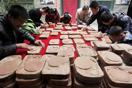 红色革命圣地系列绛州澄泥砚加紧制作迎党建