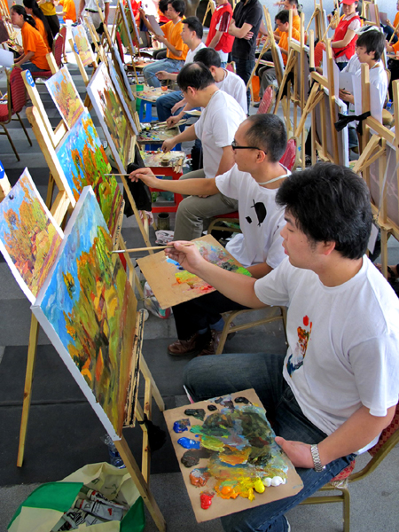 深圳“油画村”举办油画临摹大赛
