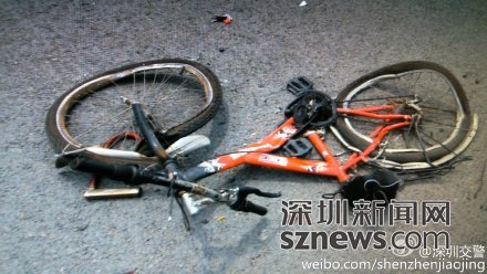 宝安大道泥头车撞自行车致2死1伤