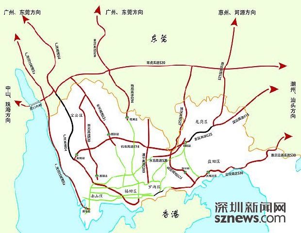 五一节深圳高速路继续免费 4月30日16时现高峰