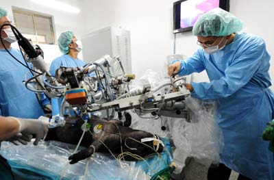 国内首台微创外科手术机器人面世