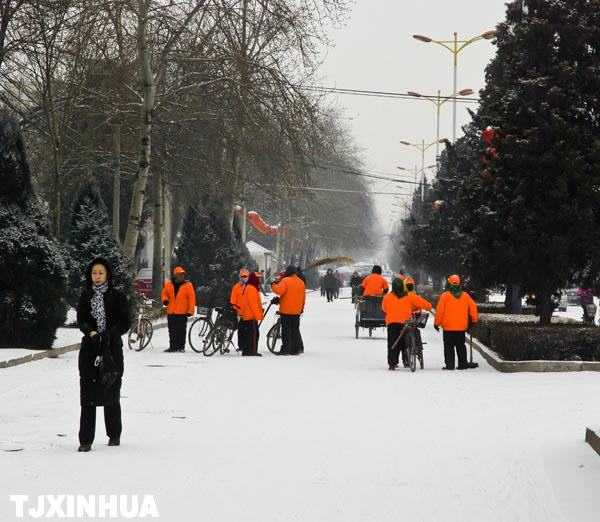 天津迎来兔年首场降雪