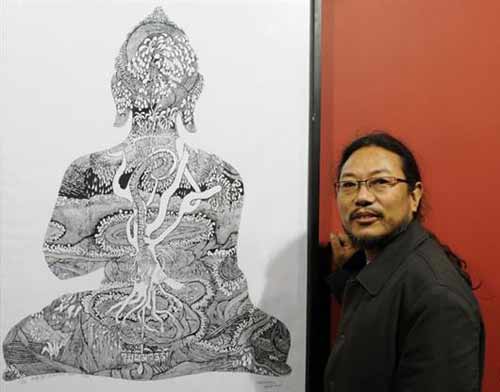 玉树藏族画家吾要为救灾义卖 （组图）