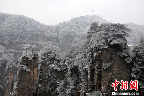 湖南张家界春雪美景醉游人