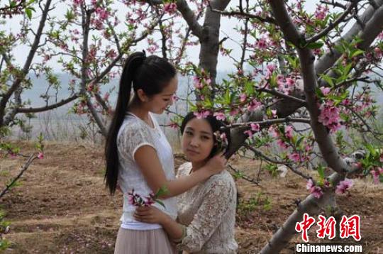 河北满城：一夜春雨后人恋桃花艳