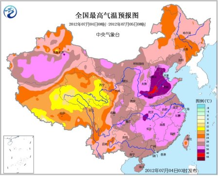 未来三天江南大部持续35℃以上高温(图)