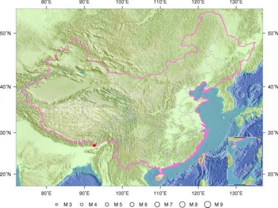 西藏自治区山南地区错那县发生4.0级地震