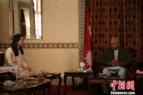 尼泊尔总统会见中国云南新闻代表团
